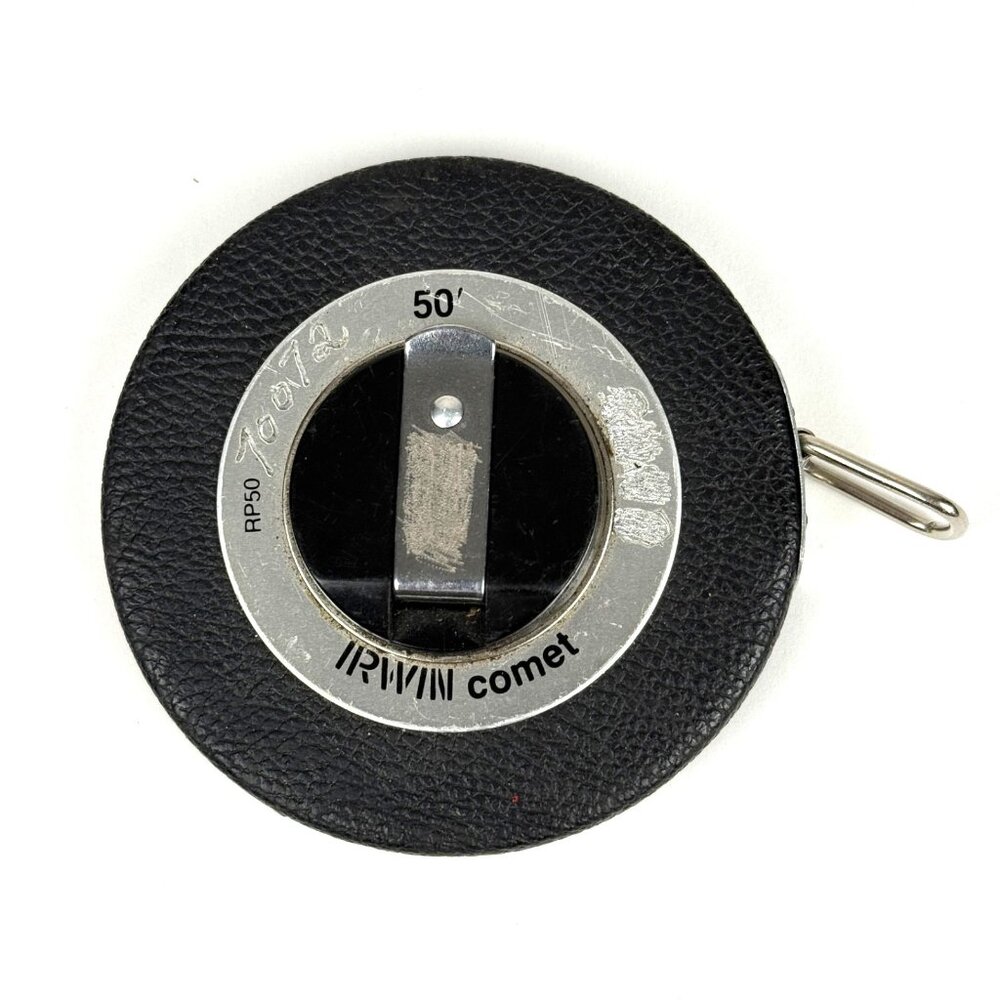 Irwin Vintage Comet RP50 50' Crank Up Measuring Tape Black Case
